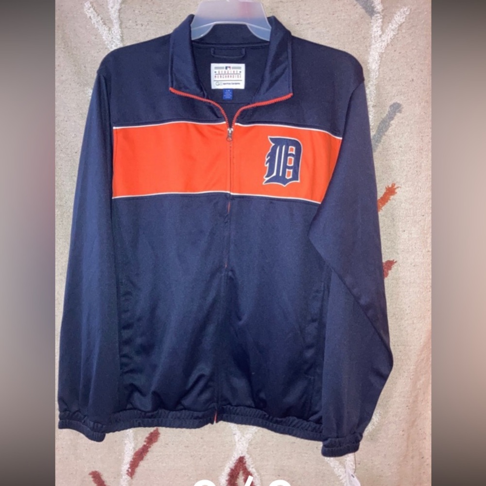 Genuine Merchandise Detroit Tigers Sewn MLB Baseball Track Jacket Men’s L New